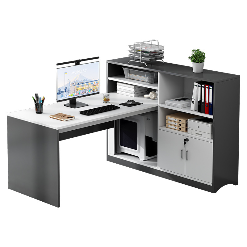 KW01 stil kontorsbord - 2-4 Person Luxe Modern Workstation med förvaringsskåp, Executive Office Furniture Combination Skrivbord för personal